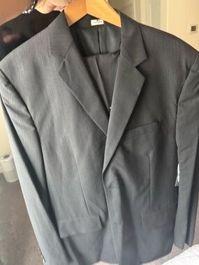 Calvin Klein Men's Pinstripe Suit  - charcoal